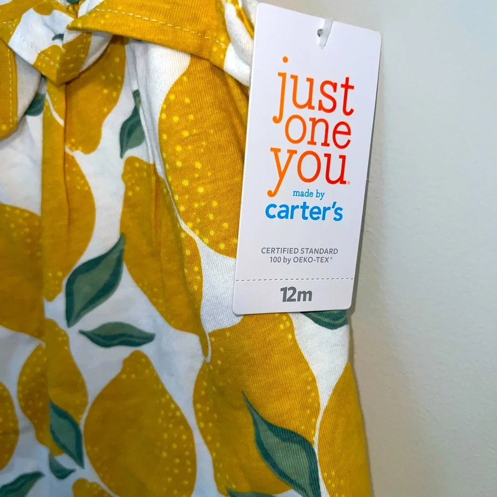 Carter's Yellow Diaper Covers with Lemon Print